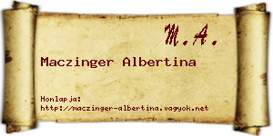 Maczinger Albertina névjegykártya